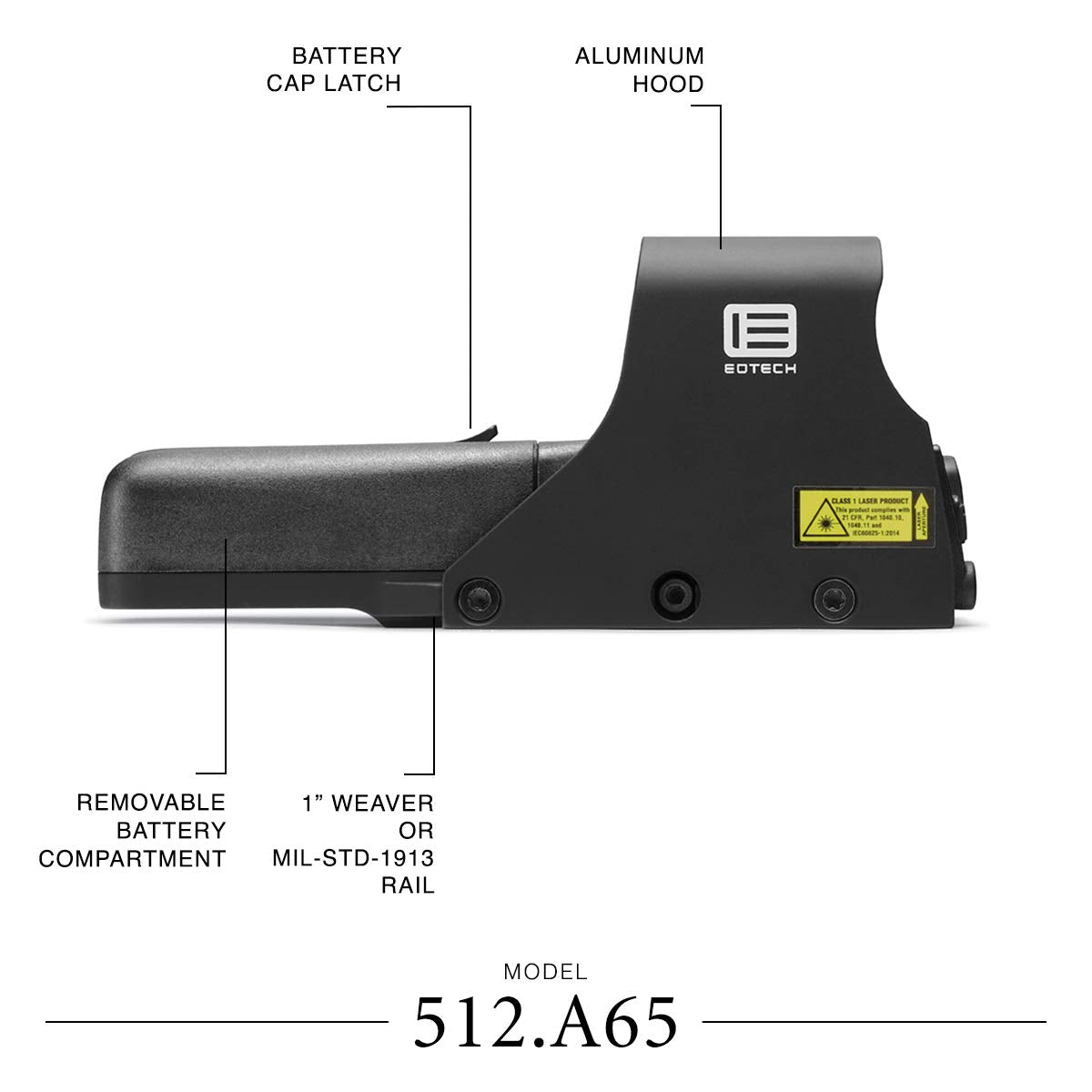 EOTech 512.A65 Red Holographic Sight 68 MOA Ring Black