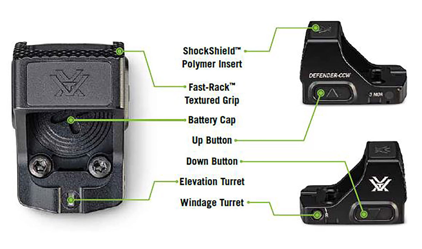 Vortex Optics Defender-CCW Micro Red Dot Sights